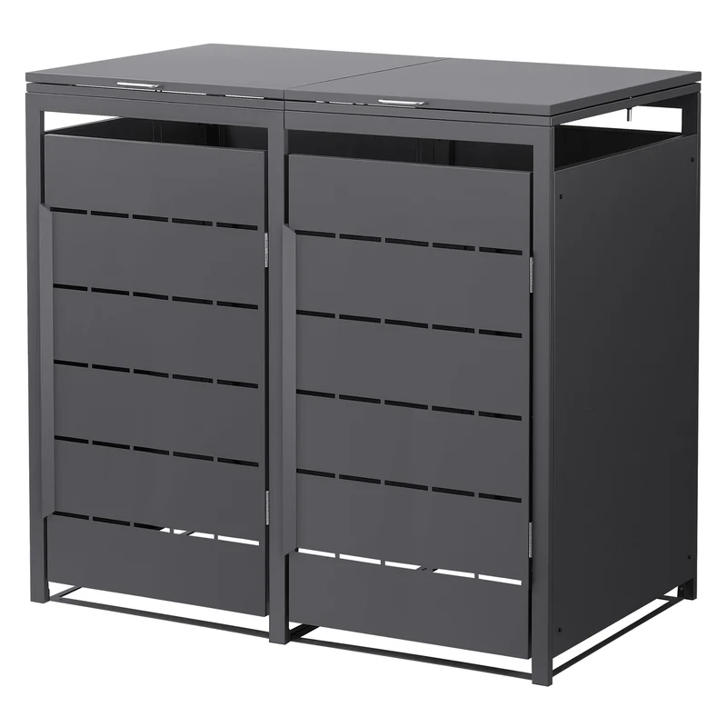 Mülltonnenbox Mülltonnenverkleidung Streben Design für bis zu 4 Tonnen je 240L aus Stahl