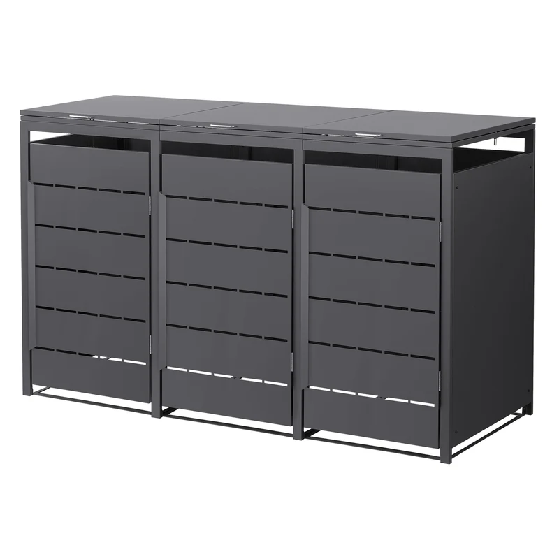 Mülltonnenbox Mülltonnenverkleidung Streben Design für bis zu 4 Tonnen je 240L aus Stahl
