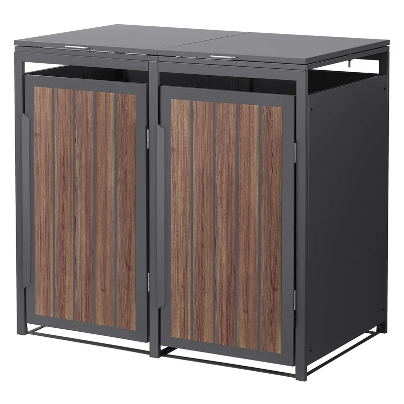 Mülltonnenbox Mülltonnenverkleidung Streben Design für bis zu 4 Tonnen je 240L aus Stahl