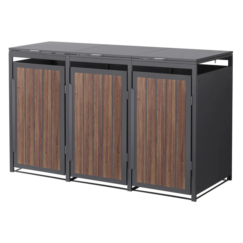 Mülltonnenbox Mülltonnenverkleidung Streben Design für bis zu 4 Tonnen je 240L aus Stahl