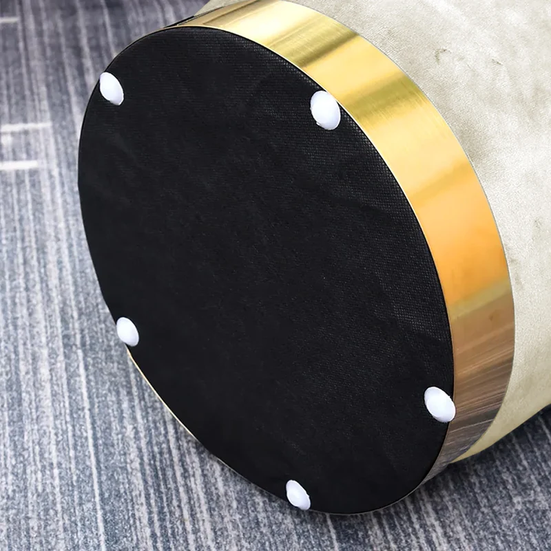 Pouf Cilindro Poggiapiedi Salotto In Velluto Sgabello Camera Con Base Dorata Il Gruppone