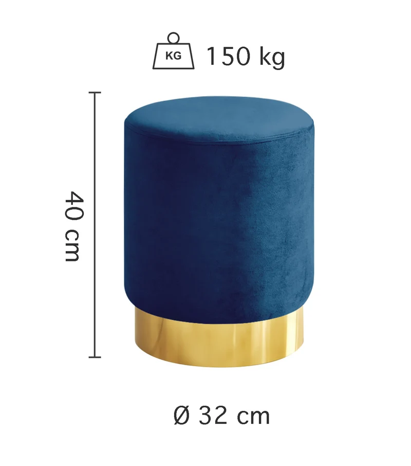 Pouf Cilindro Poggiapiedi Salotto In Velluto Sgabello Camera Con Base Dorata Il Gruppone