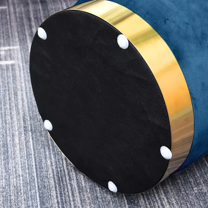 Pouf Cilindro Poggiapiedi Salotto In Velluto Sgabello Camera Con Base Dorata Il Gruppone