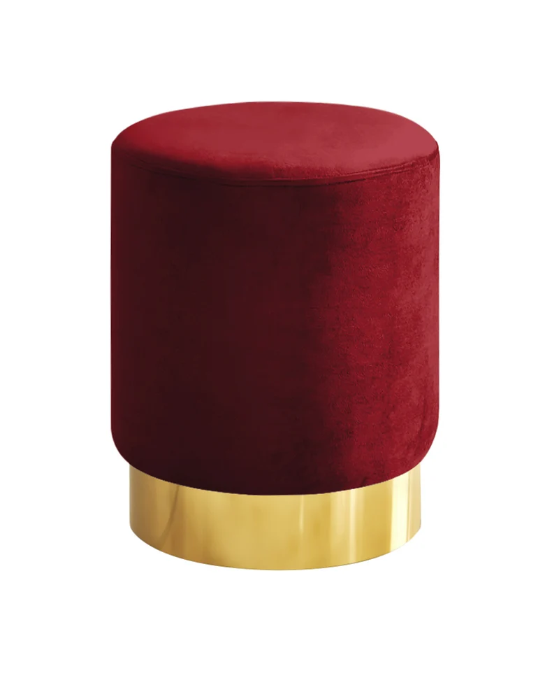 Pouf Cilindro Poggiapiedi Salotto In Velluto Sgabello Camera Con Base Dorata Il Gruppone