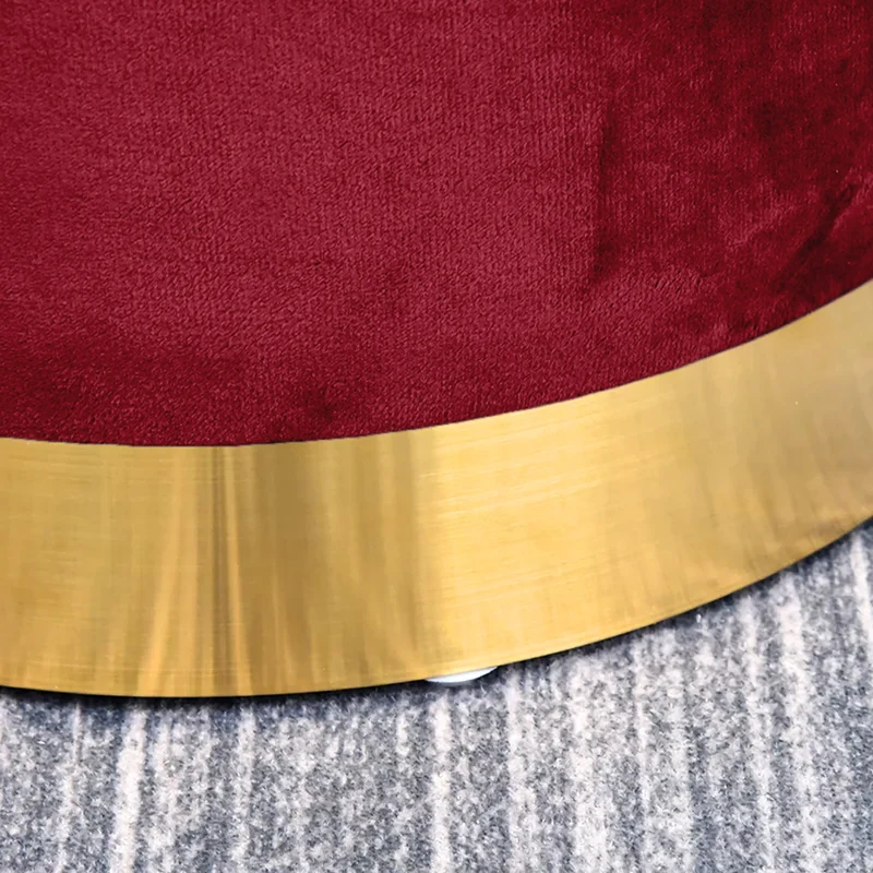 Pouf Cilindro Poggiapiedi Salotto In Velluto Sgabello Camera Con Base Dorata Il Gruppone