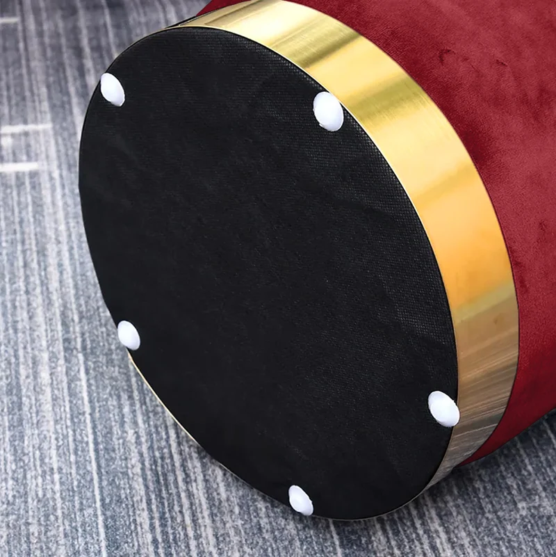 Pouf Cilindro Poggiapiedi Salotto In Velluto Sgabello Camera Con Base Dorata Il Gruppone