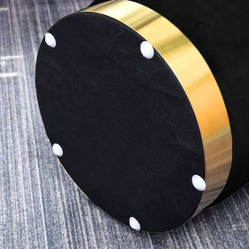 Pouf Cilindro Poggiapiedi Salotto In Velluto Sgabello Camera Con Base Dorata Il Gruppone