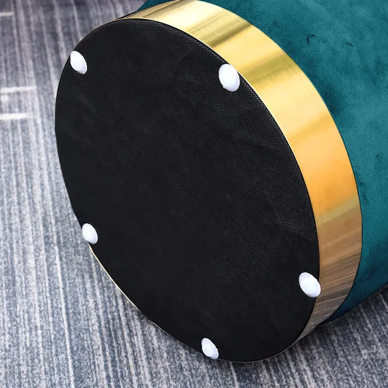 Pouf Cilindro Poggiapiedi Salotto In Velluto Sgabello Camera Con Base Dorata Il Gruppone