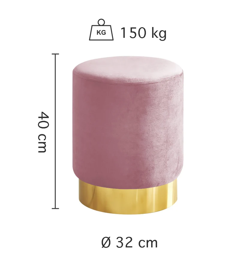 Pouf Cilindro Poggiapiedi Salotto In Velluto Sgabello Camera Con Base Dorata Il Gruppone