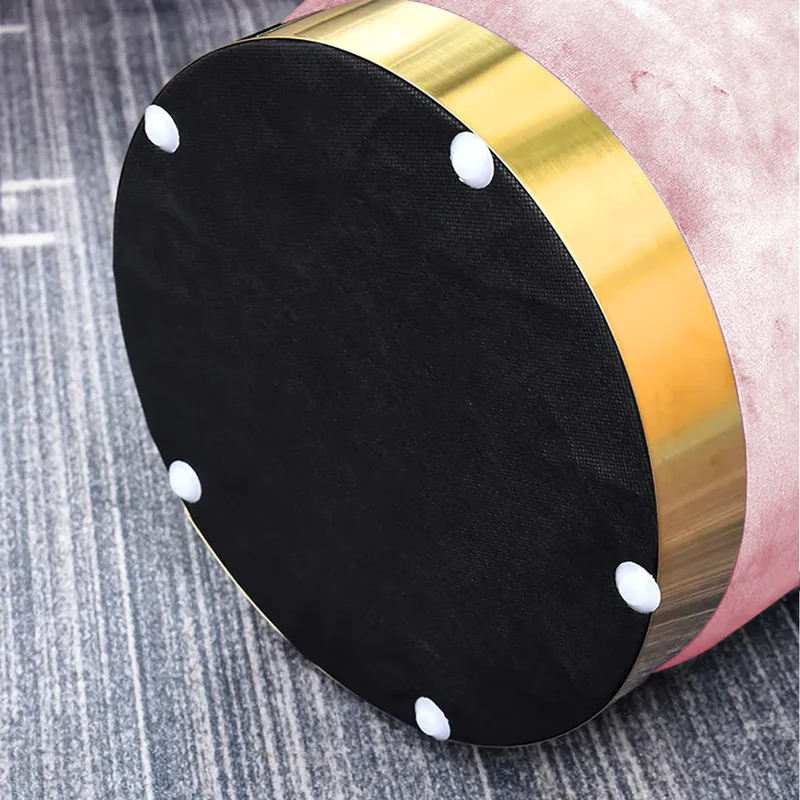 Pouf Cilindro Poggiapiedi Salotto In Velluto Sgabello Camera Con Base Dorata Il Gruppone