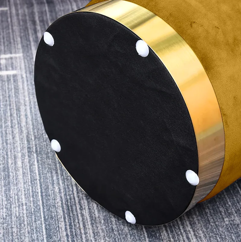 Pouf Cilindro Poggiapiedi Salotto In Velluto Sgabello Camera Con Base Dorata Il Gruppone