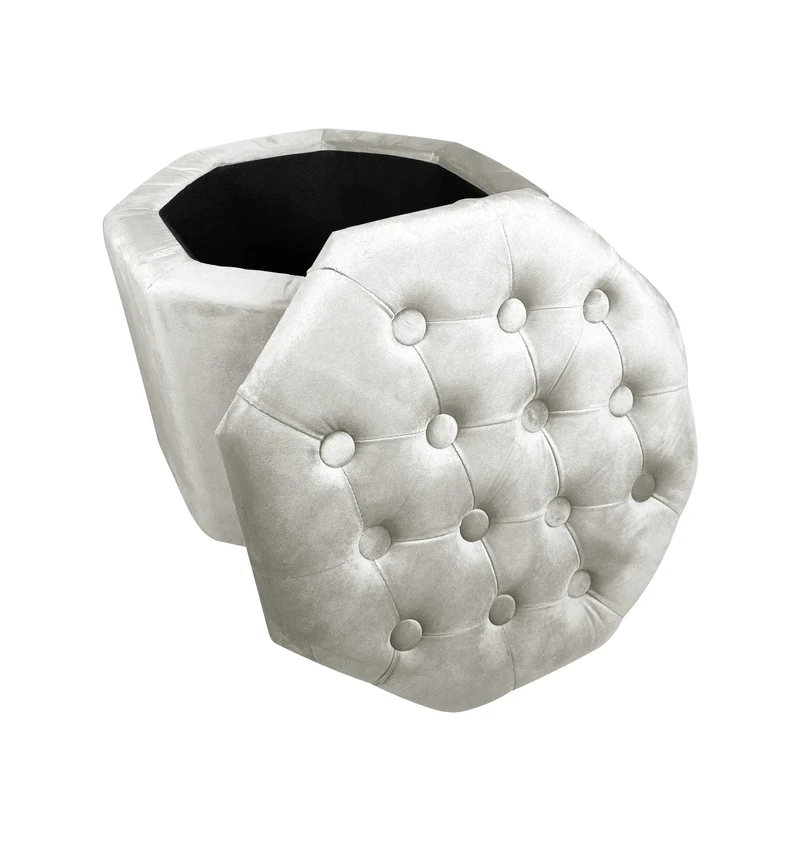 Pouf Ottagonale Contenitore Poggiapiedi Salotto In Velluto Sgabello Il Gruppone