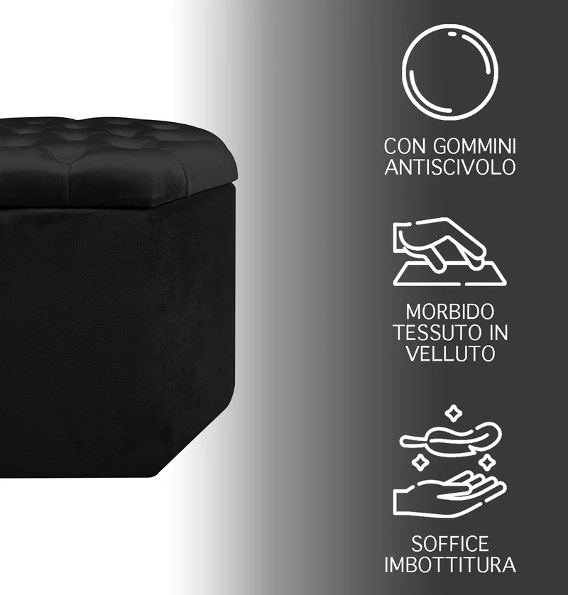 Pouf Ottagonale Contenitore Poggiapiedi Salotto In Velluto Sgabello Il Gruppone