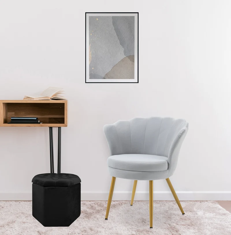Pouf Ottagonale Contenitore Poggiapiedi Salotto In Velluto Sgabello Il Gruppone