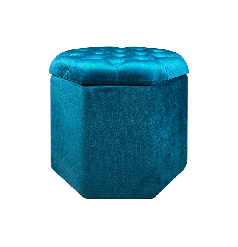 Pouf Ottagonale Contenitore Poggiapiedi Salotto In Velluto Sgabello Il Gruppone