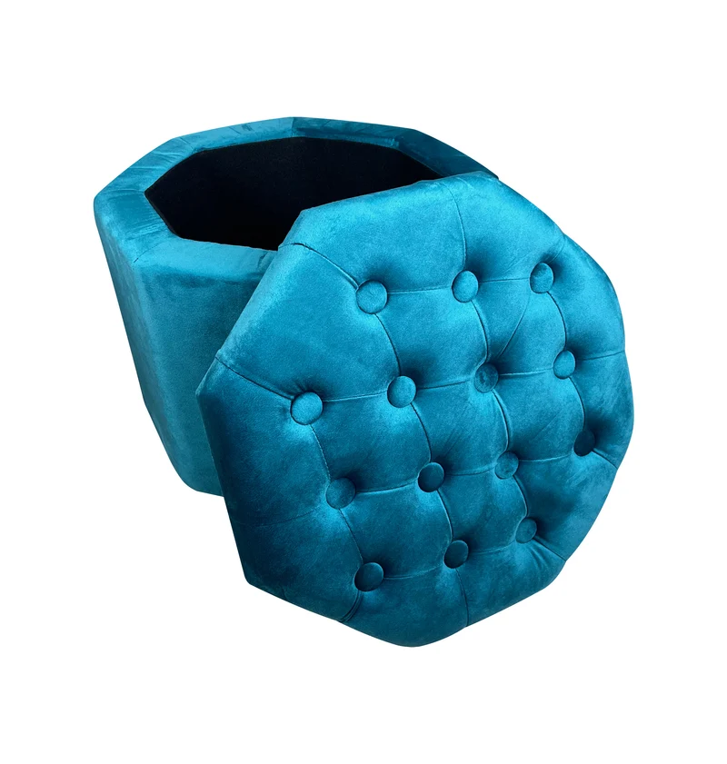 Pouf Ottagonale Contenitore Poggiapiedi Salotto In Velluto Sgabello Il Gruppone