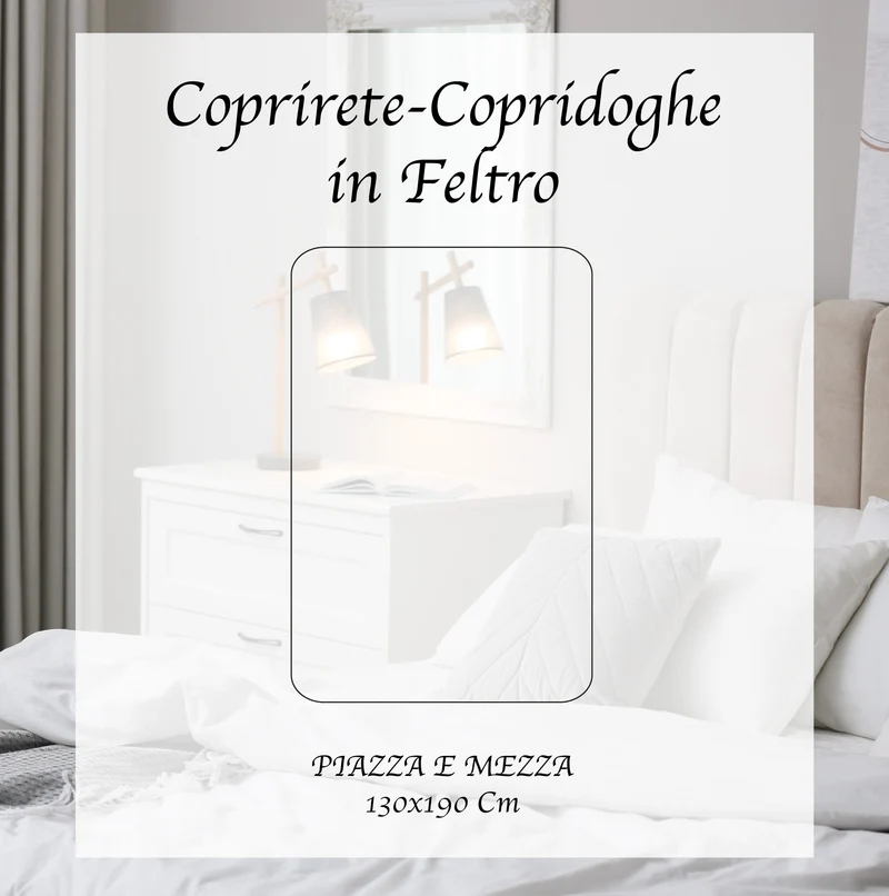 Coprirete in Feltro Anallergico Traspirante con Lacci e Ganci Made in Italy Il Gruppone