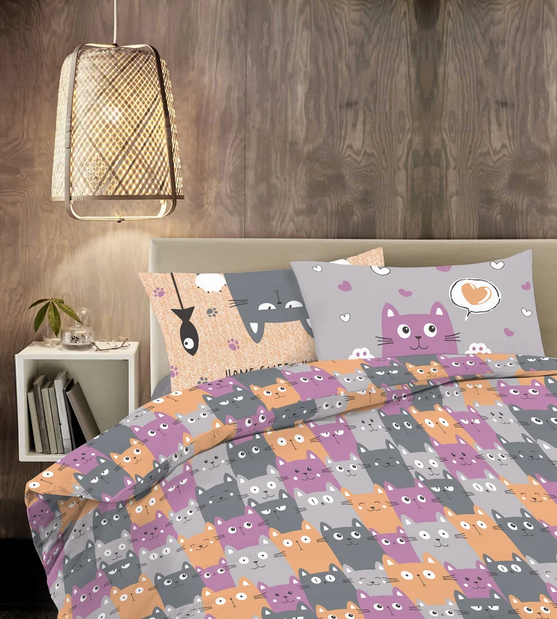 Parure Copripiumino in Cotone con Stampe Moderne Made in Italy Il Gruppone