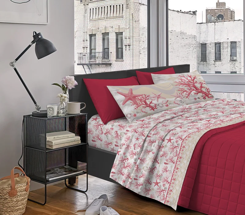 Completo Letto Stampato in Cotone Made in Italy Dis.Marina Il Gruppone