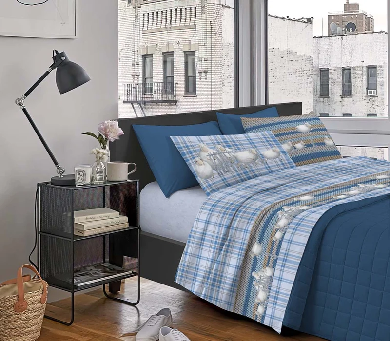 Completo Letto Stampato in Cotone Made in Italy Dis.Pecorelle Il Gruppone