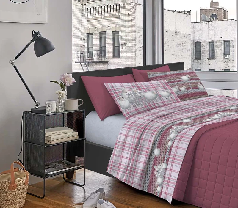 Completo Letto Stampato in Cotone Made in Italy Dis.Pecorelle Il Gruppone