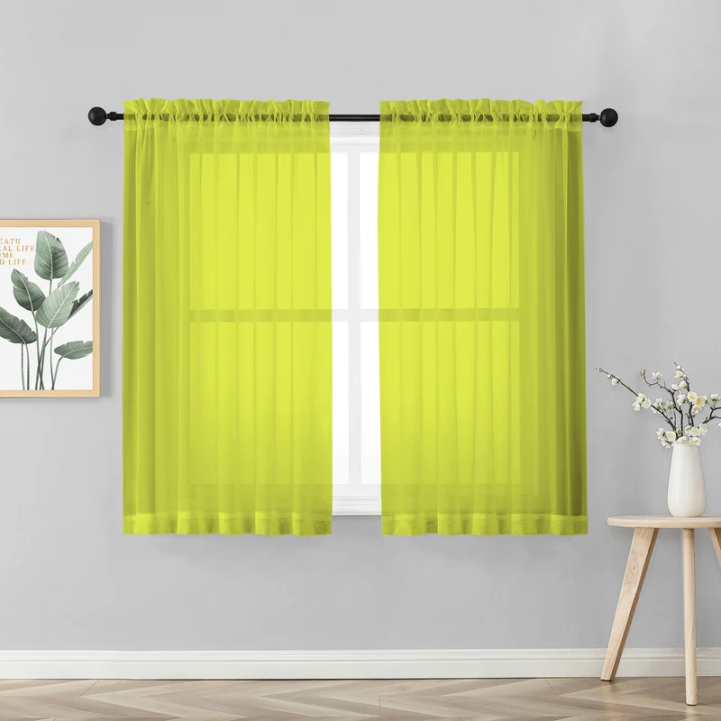 Coppia Tendine 60 x 150 Cm Finestra Semi Oscuranti A Tinta Unita