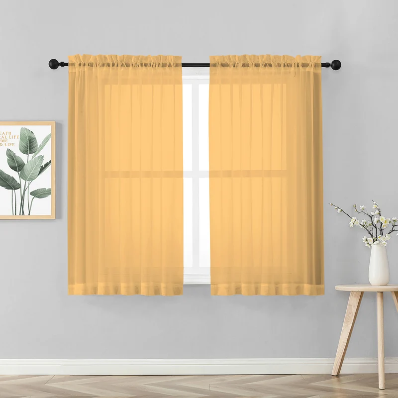 Coppia Tendine 60 x 150 Cm Finestra Semi Oscuranti A Tinta Unita