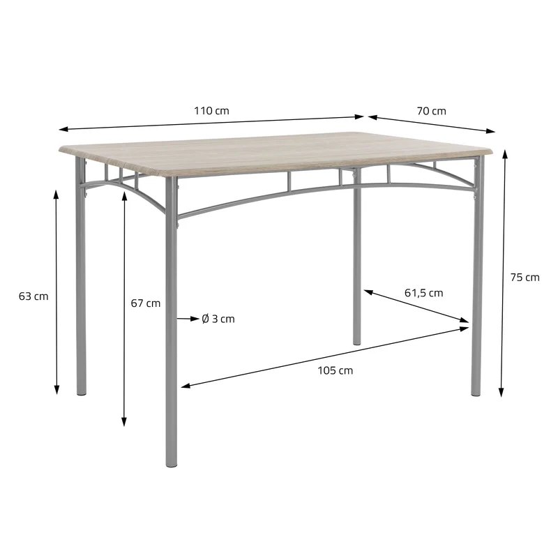 ML-Design | Essgruppe für 4 Personen 5-teilig mit Esstisch und 4 Stühlen aus Holz, Stahl, Esszimmergarnitur Sitzgruppe Küchentisch Set