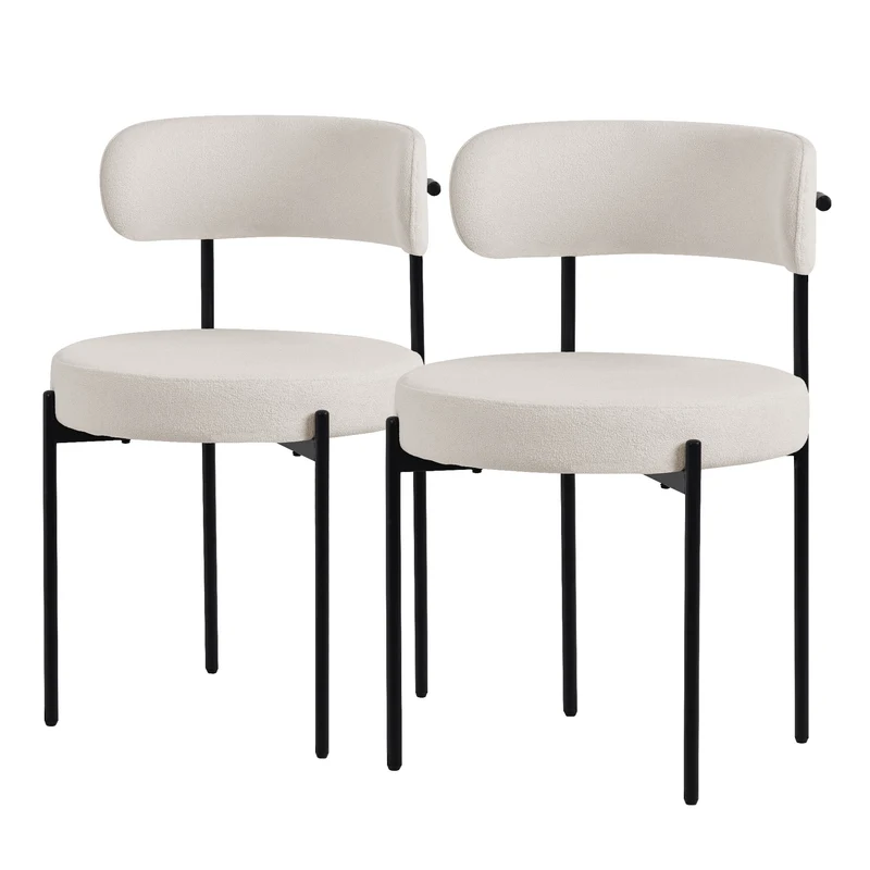 ML-Design | Esszimmerstühle Set mit Rückenlehne 53x50x78 cm aus Teddystoff, Küchenstuhl Polsterstühle Loungesessel