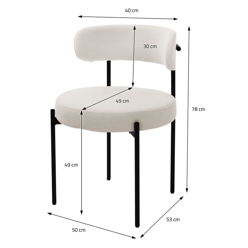 ML-Design | Esszimmerstühle Set mit Rückenlehne 53x50x78 cm aus Teddystoff, Küchenstuhl Polsterstühle Loungesessel