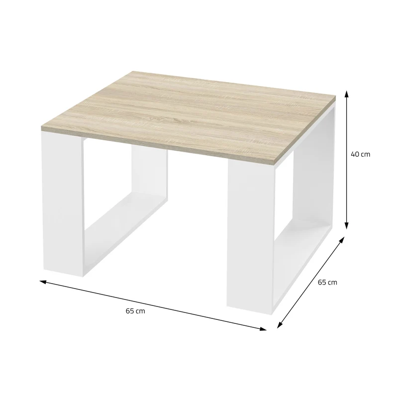 B-Ware Couchtisch 65x65x40 cm Eiche-Optik/Weiß ML-Design