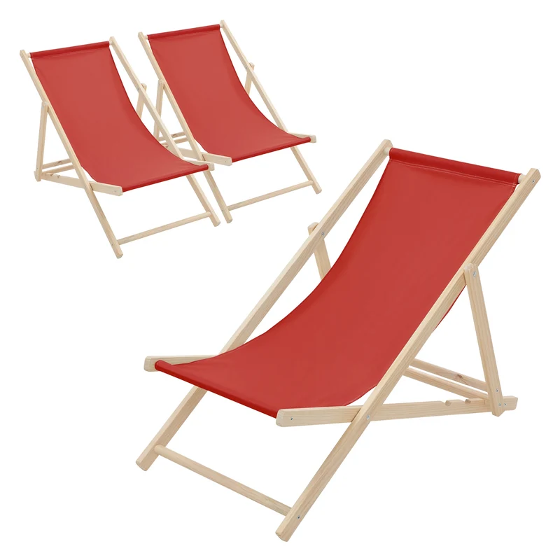 ECD Germany | Gartenliege klappbar aus Holz Strandliege Strandstuhl Sonnenliege