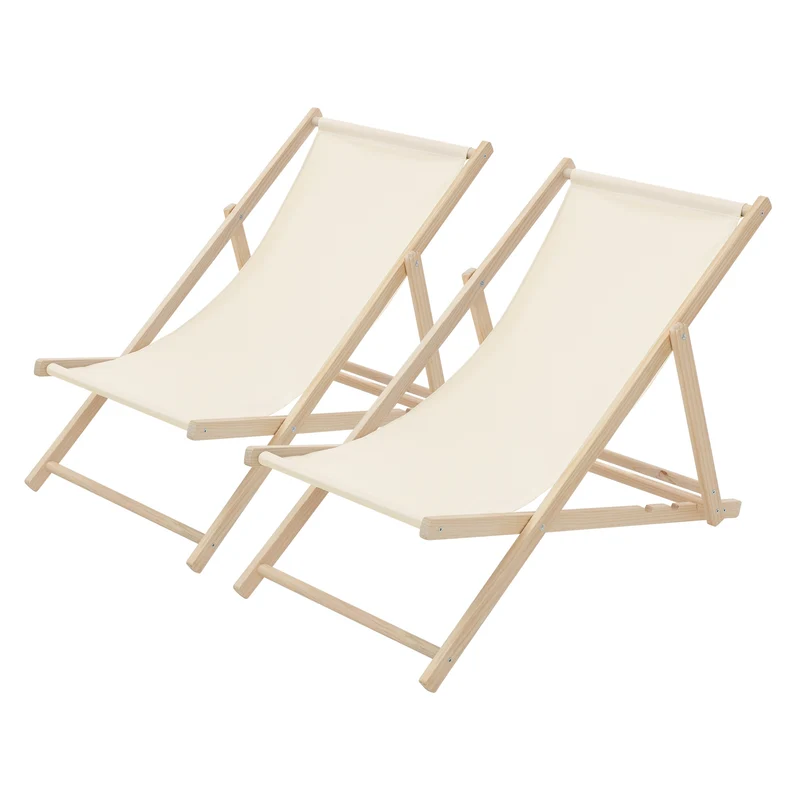 ECD Germany | Gartenliege klappbar aus Holz Strandliege Strandstuhl Sonnenliege
