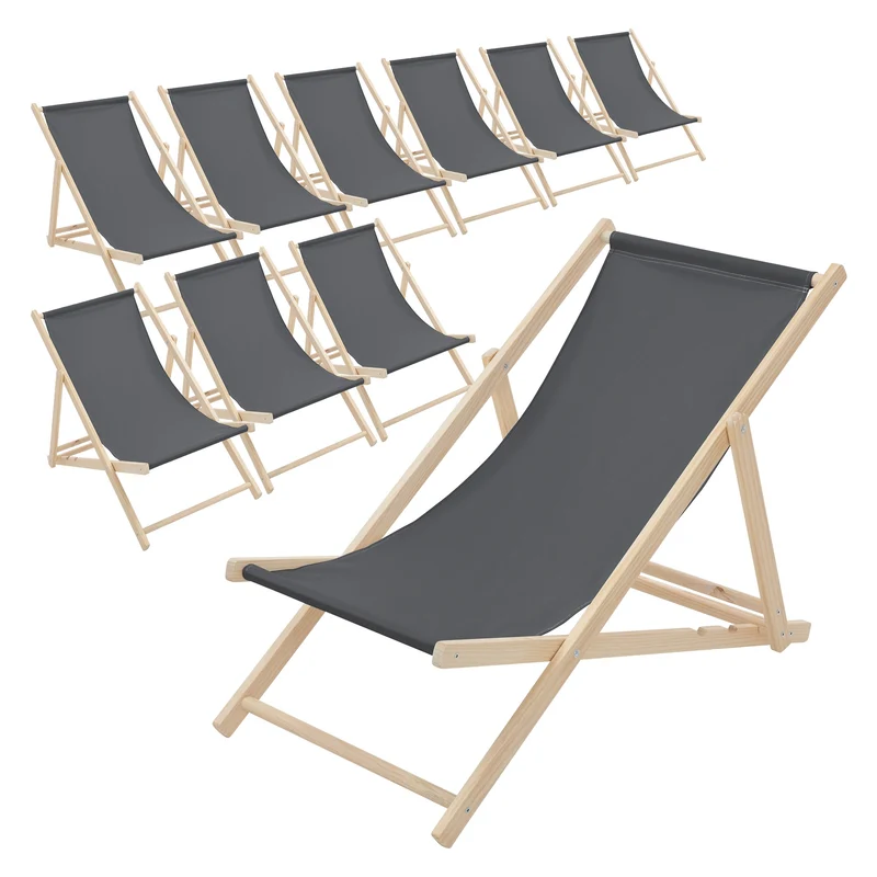 ECD Germany | Gartenliege klappbar aus Holz Strandliege Strandstuhl Sonnenliege