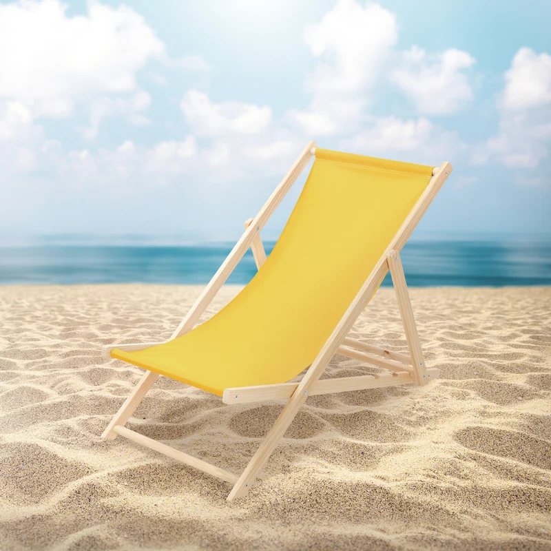 ECD Germany | Gartenliege klappbar aus Holz Strandliege Strandstuhl Sonnenliege