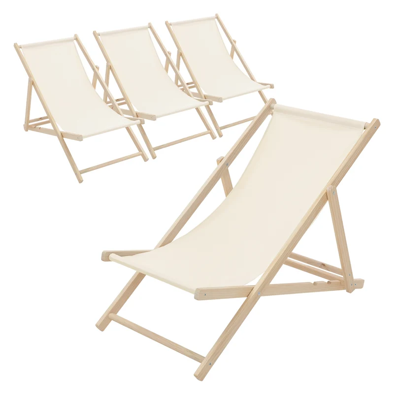 ECD Germany | Gartenliege klappbar aus Holz Strandliege Strandstuhl Sonnenliege