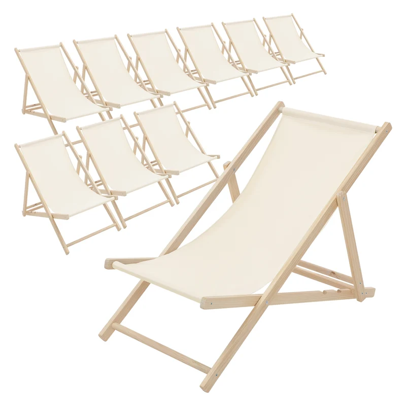 ECD Germany | Gartenliege klappbar aus Holz Strandliege Strandstuhl Sonnenliege