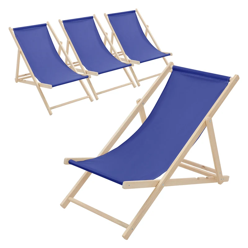 ECD Germany | Gartenliege klappbar aus Holz Strandliege Strandstuhl Sonnenliege