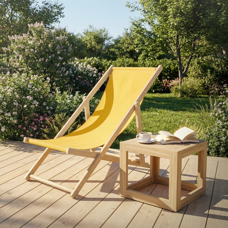 ECD Germany | Gartenliege klappbar aus Holz Strandliege Strandstuhl Sonnenliege