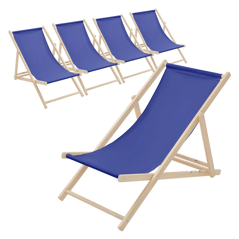 ECD Germany | Gartenliege klappbar aus Holz Strandliege Strandstuhl Sonnenliege