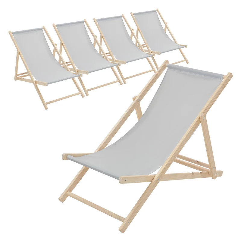 ECD Germany | Gartenliege klappbar aus Holz Strandliege Strandstuhl Sonnenliege
