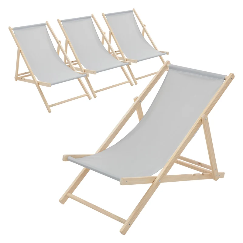 ECD Germany | Gartenliege klappbar aus Holz Strandliege Strandstuhl Sonnenliege