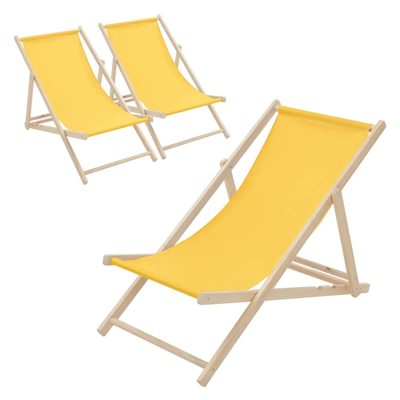 ECD Germany | Gartenliege klappbar aus Holz Strandliege Strandstuhl Sonnenliege