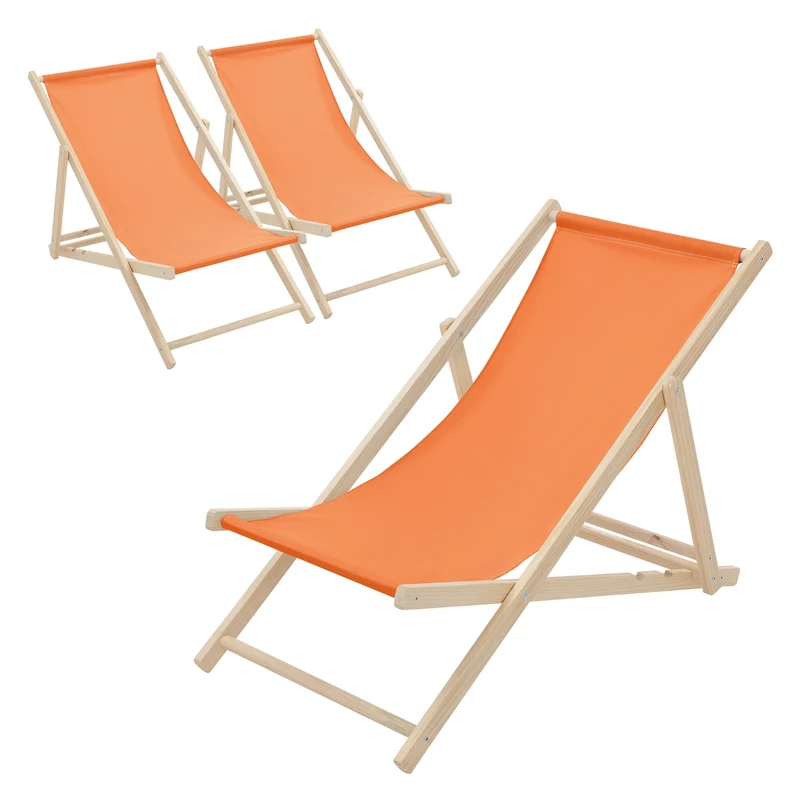 ECD Germany | Gartenliege klappbar aus Holz Strandliege Strandstuhl Sonnenliege