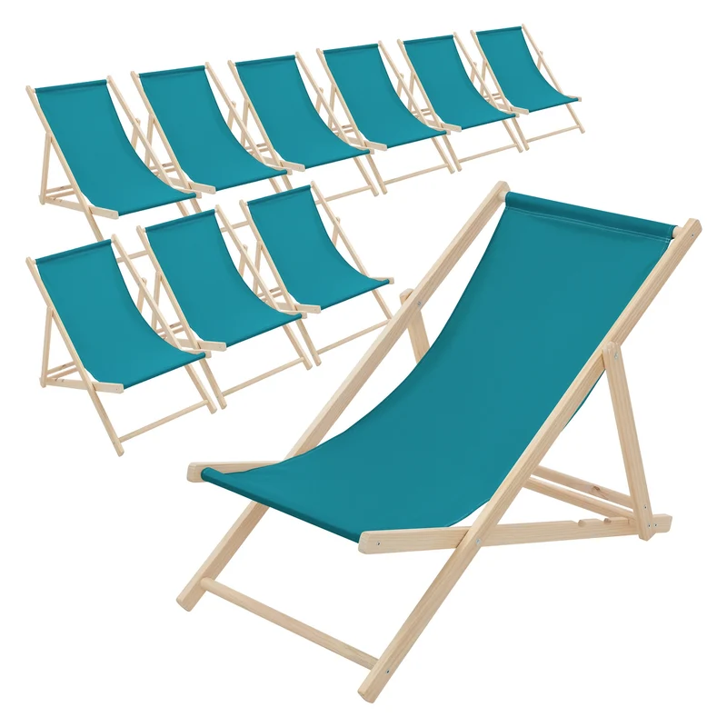 ECD Germany | Gartenliege klappbar aus Holz Strandliege Strandstuhl Sonnenliege