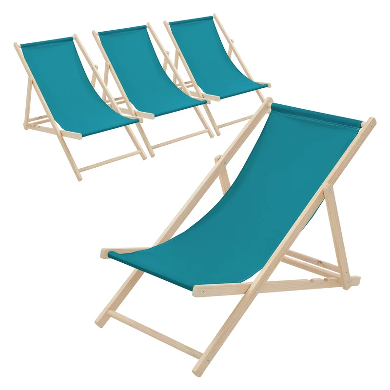 ECD Germany | Gartenliege klappbar aus Holz Strandliege Strandstuhl Sonnenliege