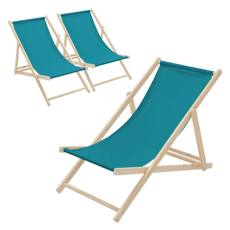ECD Germany | Gartenliege klappbar aus Holz Strandliege Strandstuhl Sonnenliege