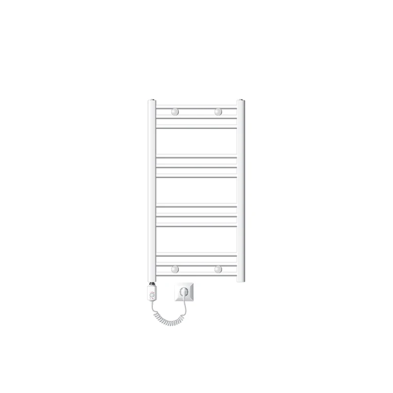 Elektrischer Badheizkörper mit Heizstab 300W 500x800 mm Weiß gerade mit Seitenanschluss LuxeBath