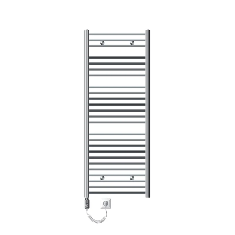 Elektrischer Badheizkörper mit Heizstab 900W 600x1500 mm Chrome gerade mit Seitenanschluss LuxeBath