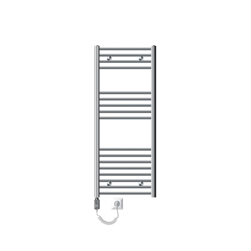Elektrischer Badheizkörper mit Heizstab 900W 500x1200 mm Chrome gebogen mit Seitenanschluss LuxeBath
